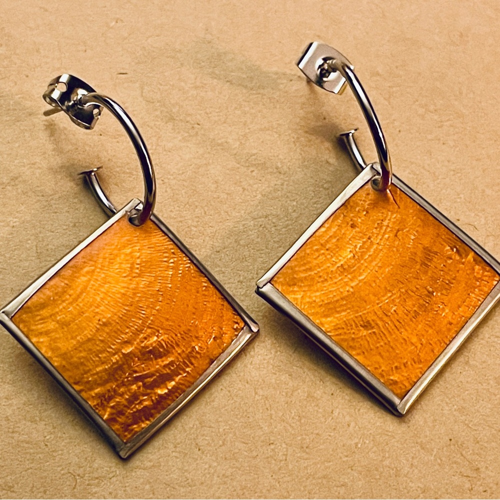 Capiz Shell Earrings by Culture Mix - Sunshine Yellow